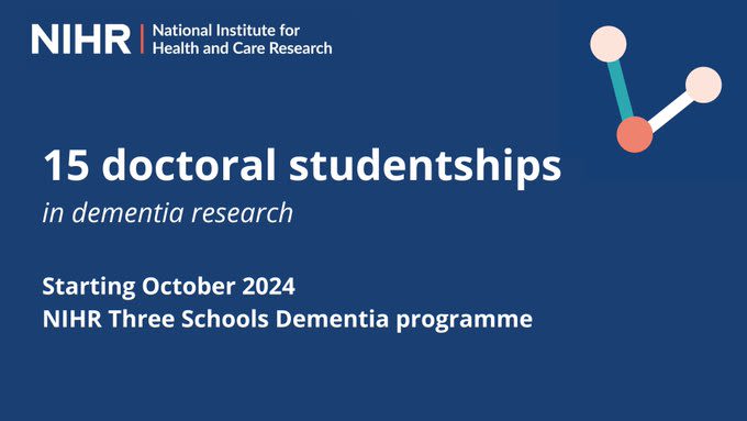 15 doctoral studentships available focusing on dementia-related practice