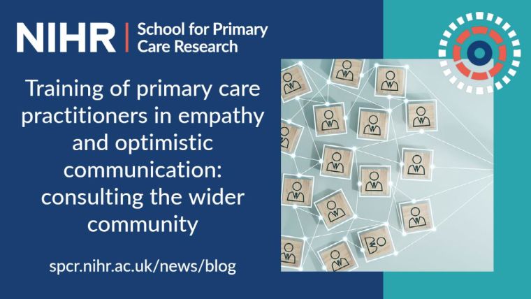NIHR School for Primary Care Research. Training of primary care practitioners in empathy and optimistic communication: consulting the wider community. spcr.nihr.ac.uk/news/blog